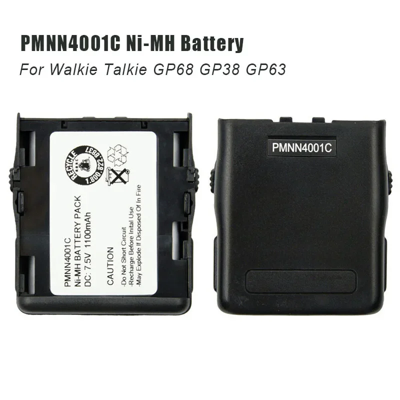 2Pcs 1100mAh PMNN4001C Ni-MH Battery for Walkie Talkie GP68 GP38 GP63 Two Way Radios Replacement Battery Interphone Accessory