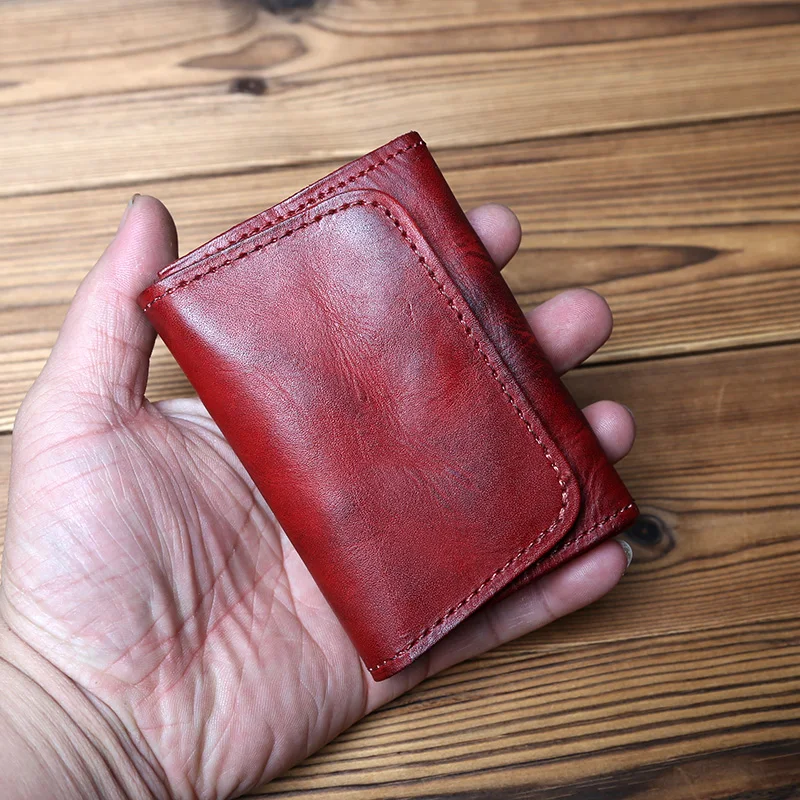 Nzpj Retro Leder Herren Karten paket natürliche Rindsleder Wechsel paket Schlüssel tasche Damen Bankkarte Pack Führerschein paket – Detail 16