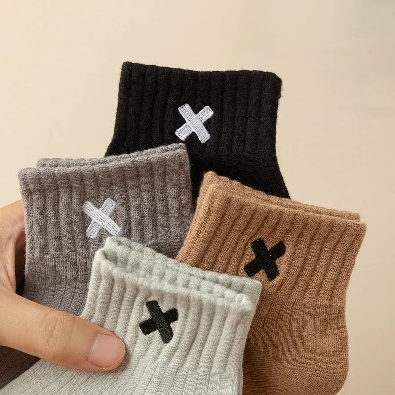 5 Pairs/Lot Men\'s Cotton Socks Low Tube Breathable Comfortable Simple Fashion Gifts Male Ankle Solid Color Sock