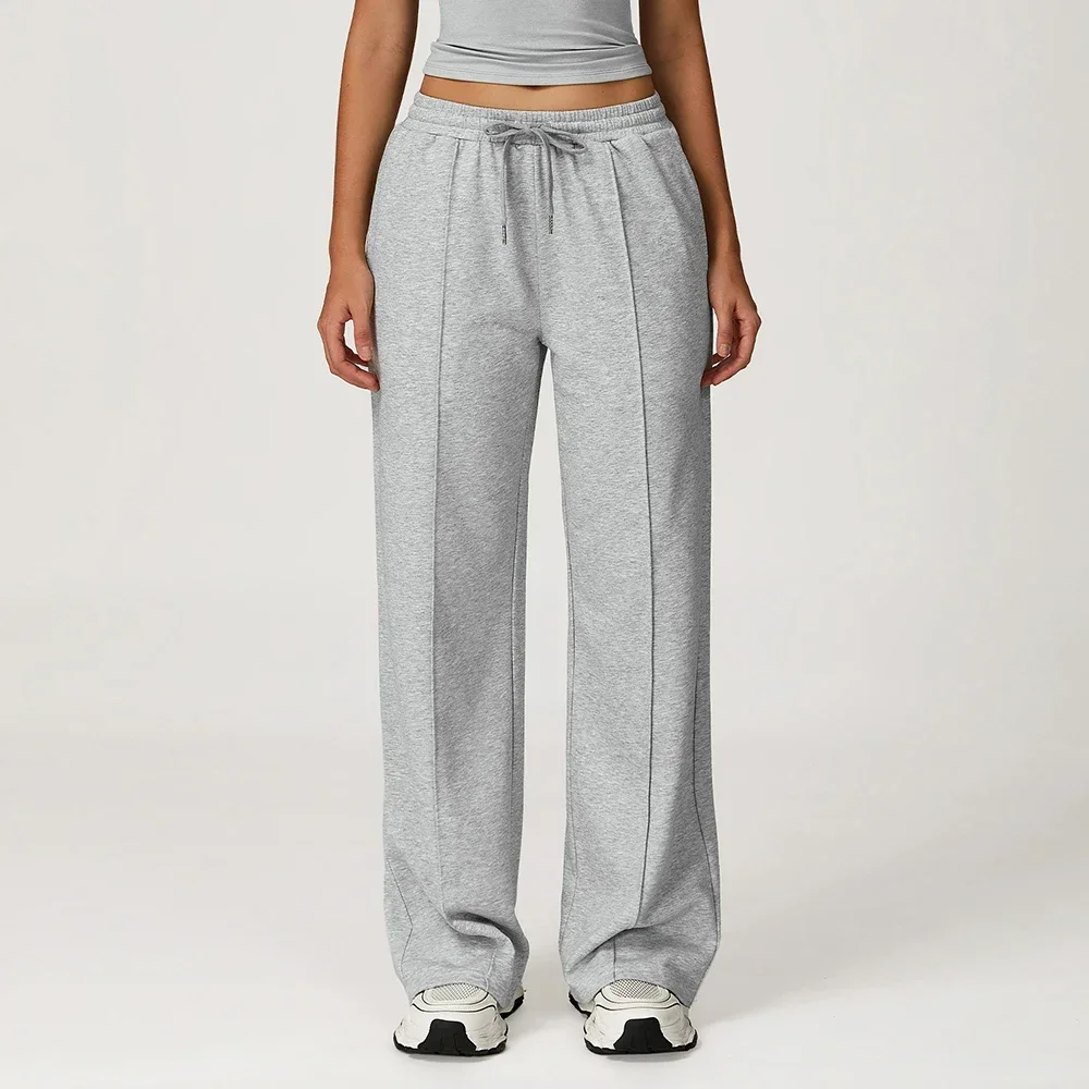 Sports Pants for Women High Waist Straight Tube Loose Sweatpants Fitness Running Wide Leg Pants Winter Outdoor Casual Pant