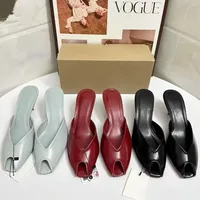 Brand Peep Toe Women High Heeled Sandals Patent Leather Banquets Designer Stilettos Big Size Elegant Sexy Ladies Mules Shoes - Image 5