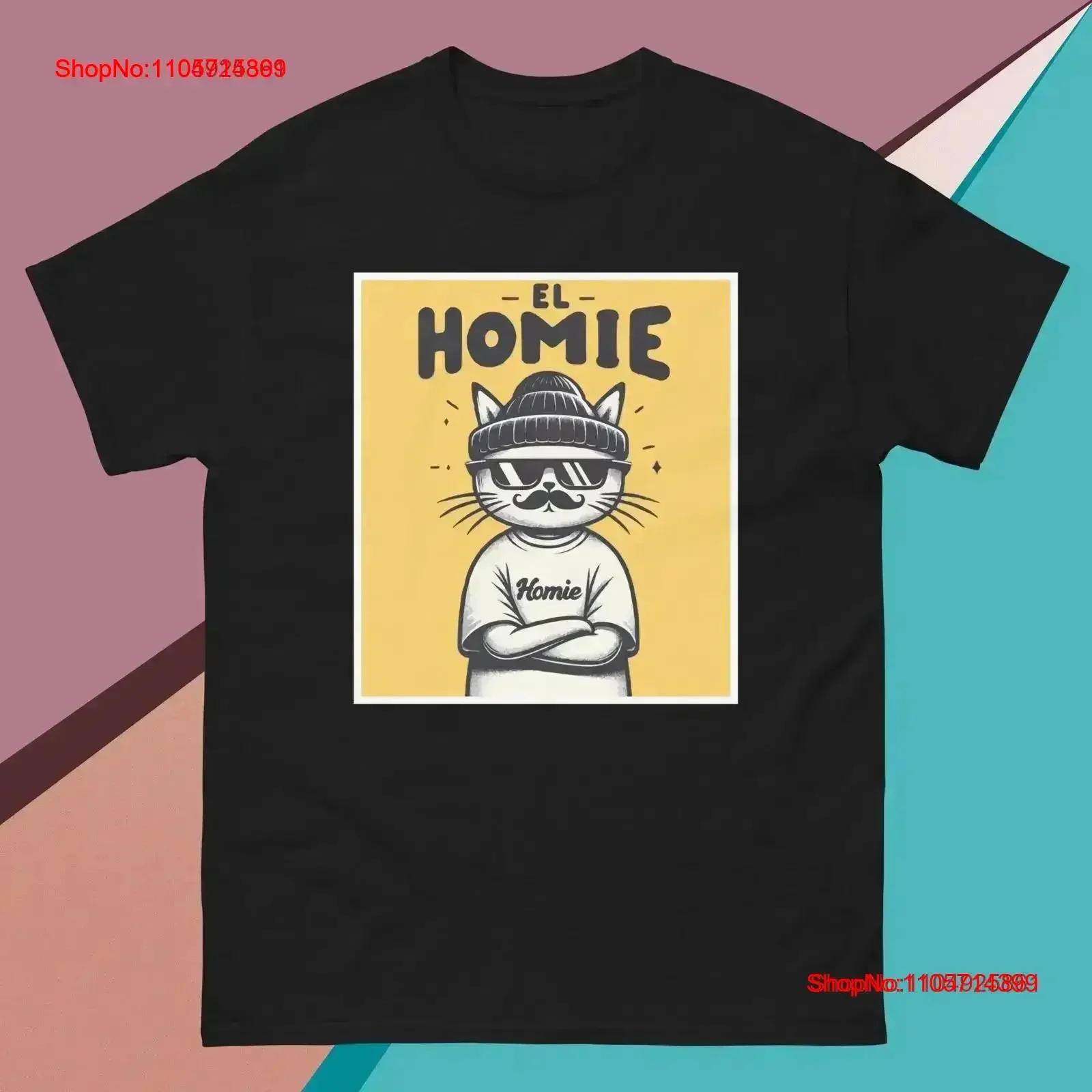 EL CHOLO cat funny lil HOMIE T Shirt Hip Hop Lowrider Chicano West Coast Classic vintage Washed Stylish homme vintage Washed