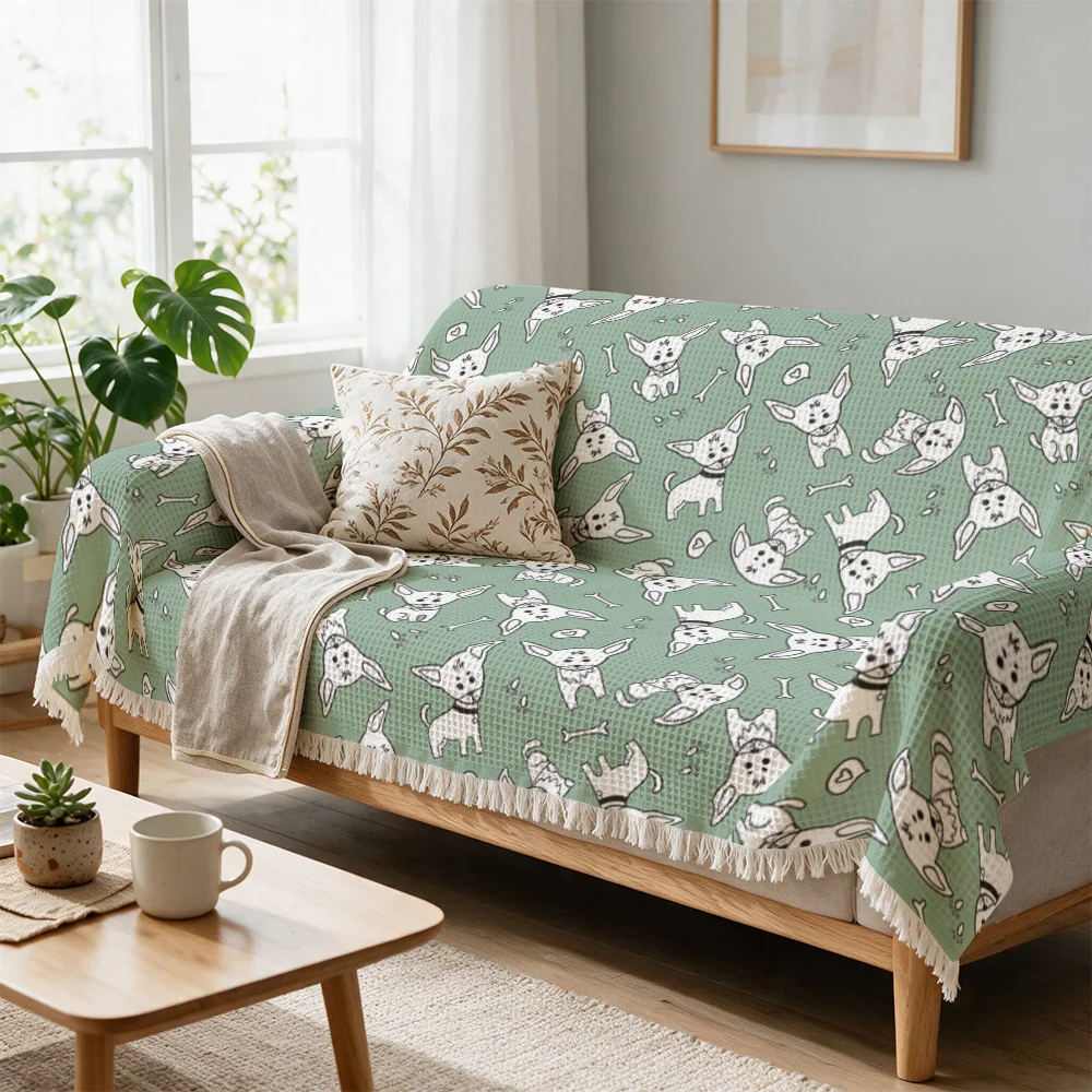 Cozy Dog Print Puppy Throw Blanket for Sofa Couch Living Room Home Decor Accent Textile Whimsical Puppy Gift