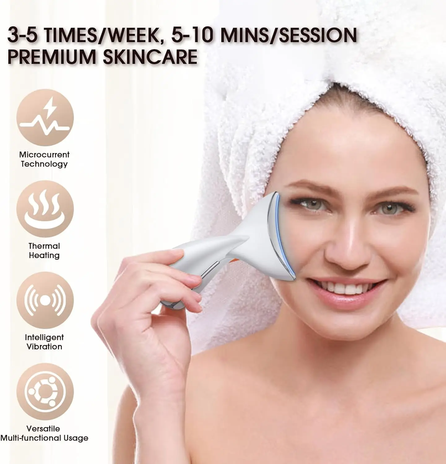 3 in 1 Face Massager with Heat Neck and Facial Beauty Instrument Home Use Skin Care Tool for Skin Tighten Improve Neck Contour