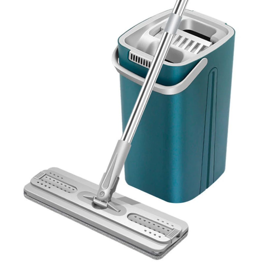 Mop for Floor Cleaning Flat 360° Rotatable Mop and Bucket Wringer for Wet and Dry Use for Hardwood Wood Ceramic Home Kitchen
