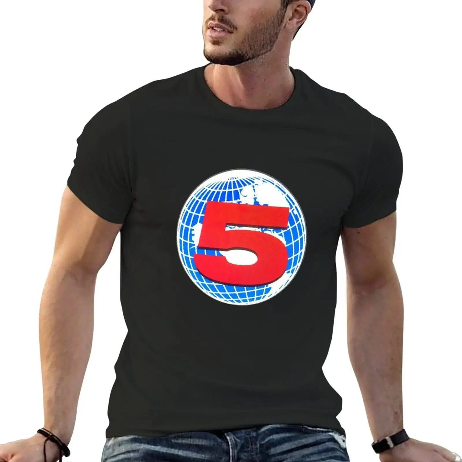 

Channel 5 logo T-Shirt graphics blanks anime clothes hippie clothes men t shirt