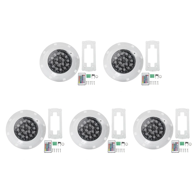 ABSE-5X 7 Colors 24V 18W LED RGB Underwater Swimming Pool Bright Light /Remote Control