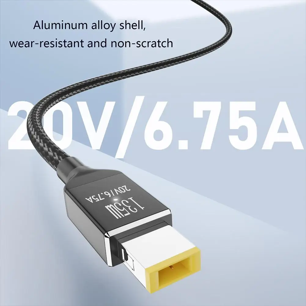 135w Pd Fast Charging Adapter Type-c To Square Port 2meters Charger Cable Cord 6.75A 20V Portable Notebook Computer