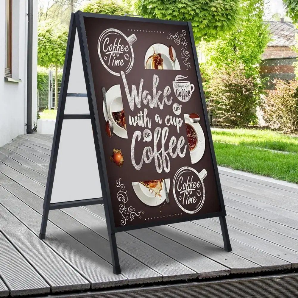 24 X 36 Inches A Frame Sign Holder Folding Outdoor Sandwich Boards Holder Double-sided Sidewalk Sign Stand For Business Events