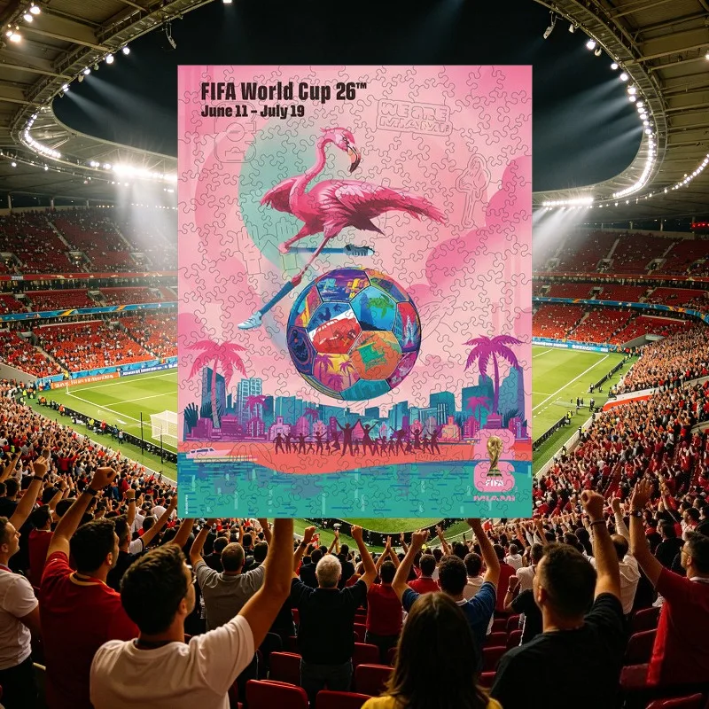 

Деревянная головоломка FIFA World Cup для взрослых, модель стадиона Майами, развивающая игрушка для тренировки мозга, креативное украшение для дома, идеальный подарок для семьи.