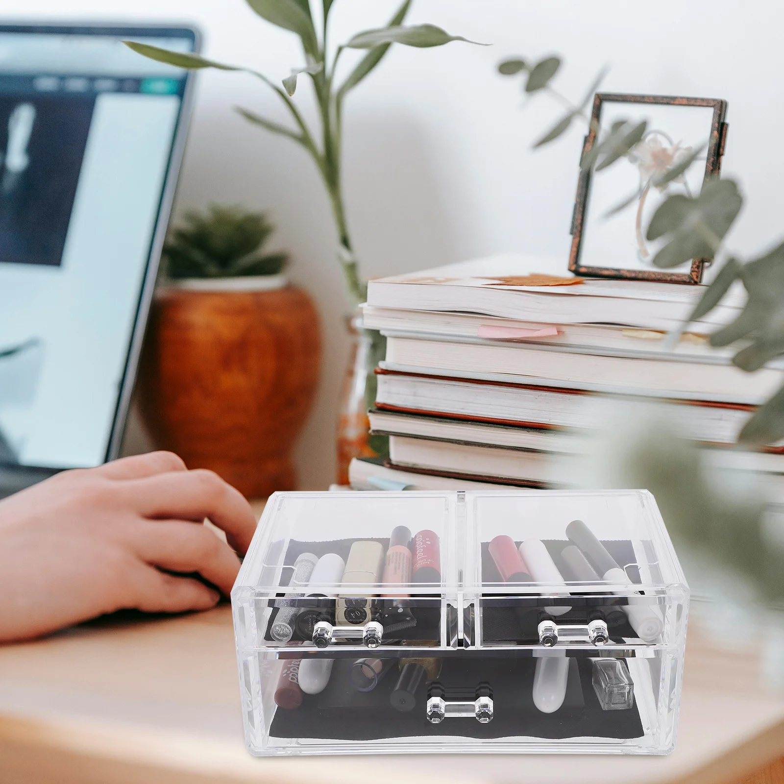 

3 Tier Clear Acrylic Makeup Organizer Drawer Stackable Storage for Vanity Desk Bathroom Cosmetics Lotion Lip Gloss Skincare