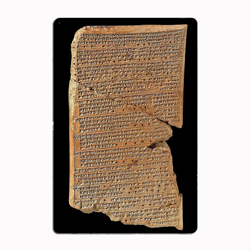 Ancient Wisdom: Sumerian Stone Tablet Text Metal Poster Sign Club Mural Wall Art Plaque Tin Sign Room Decoration Home Decor
