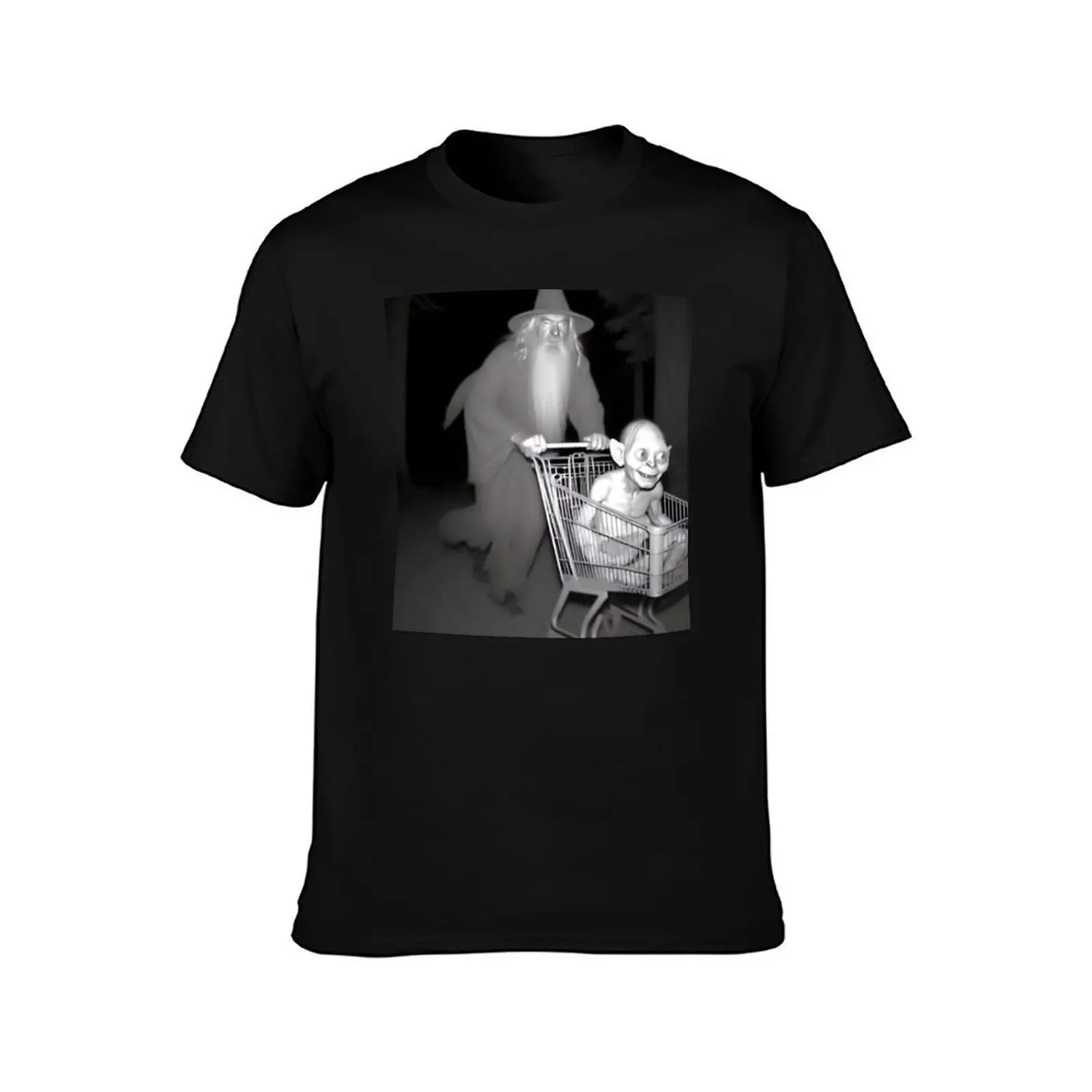 Wizard pushing a trolley with creature T-Shirt man t shirt summer T-Shirt