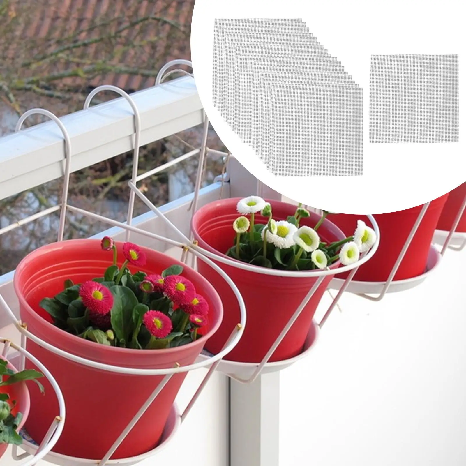 100x Flower Pot Hole Mesh Pad Gardening Essentials Plant Pot Drainage Covers for Outdoor Indoor