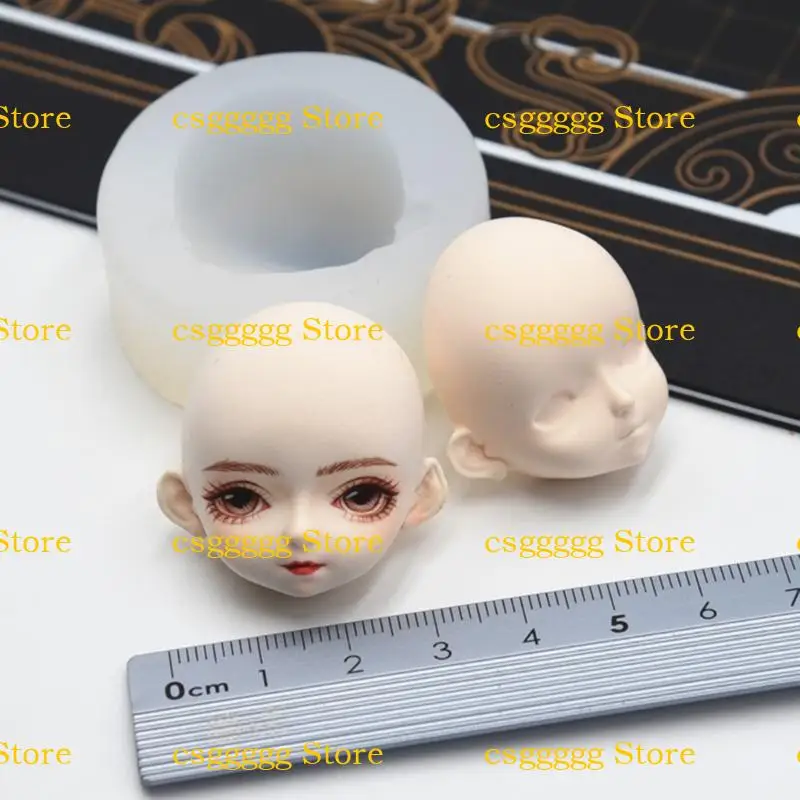 

9HJK Doll Head Face Silicone Mold DIY Clay Moulds Decorating Tools Craft Moulds
