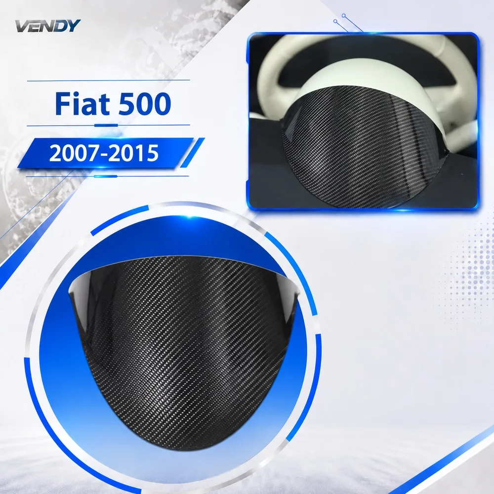 Real Carbon Fiber For Fiat 500 2007-2015 Instrument Cluster Upper Decorative Cover Trim Modified Parts Accessories