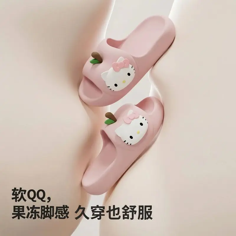 

Anime Hello Kitty Slippers Summer Thick Non Slip Soft Sole Slides For Indoor Home Outdoor Cartoon Casual Slippers Periphery Gift