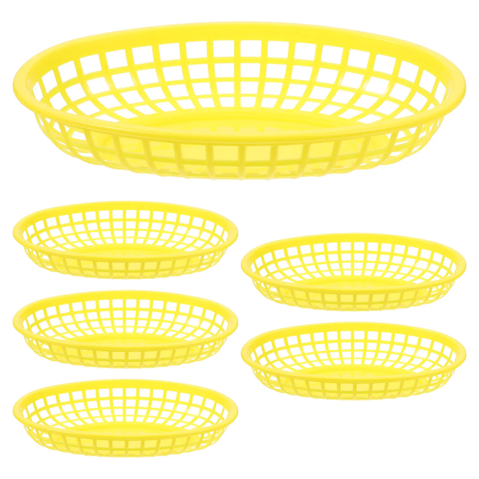 

6pcs Snack Food Plate Storage Baskets Bread Serving Multifunction Lightweight Portable Compact Size Space Saving Construction