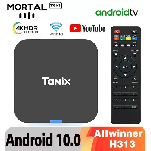 Global Mortal TX1-S Allwinner H313 Quad Core Android 10 Smart TV box 2.4G WiFi 4K HDR10 2GB 16GB Transmisión de medios