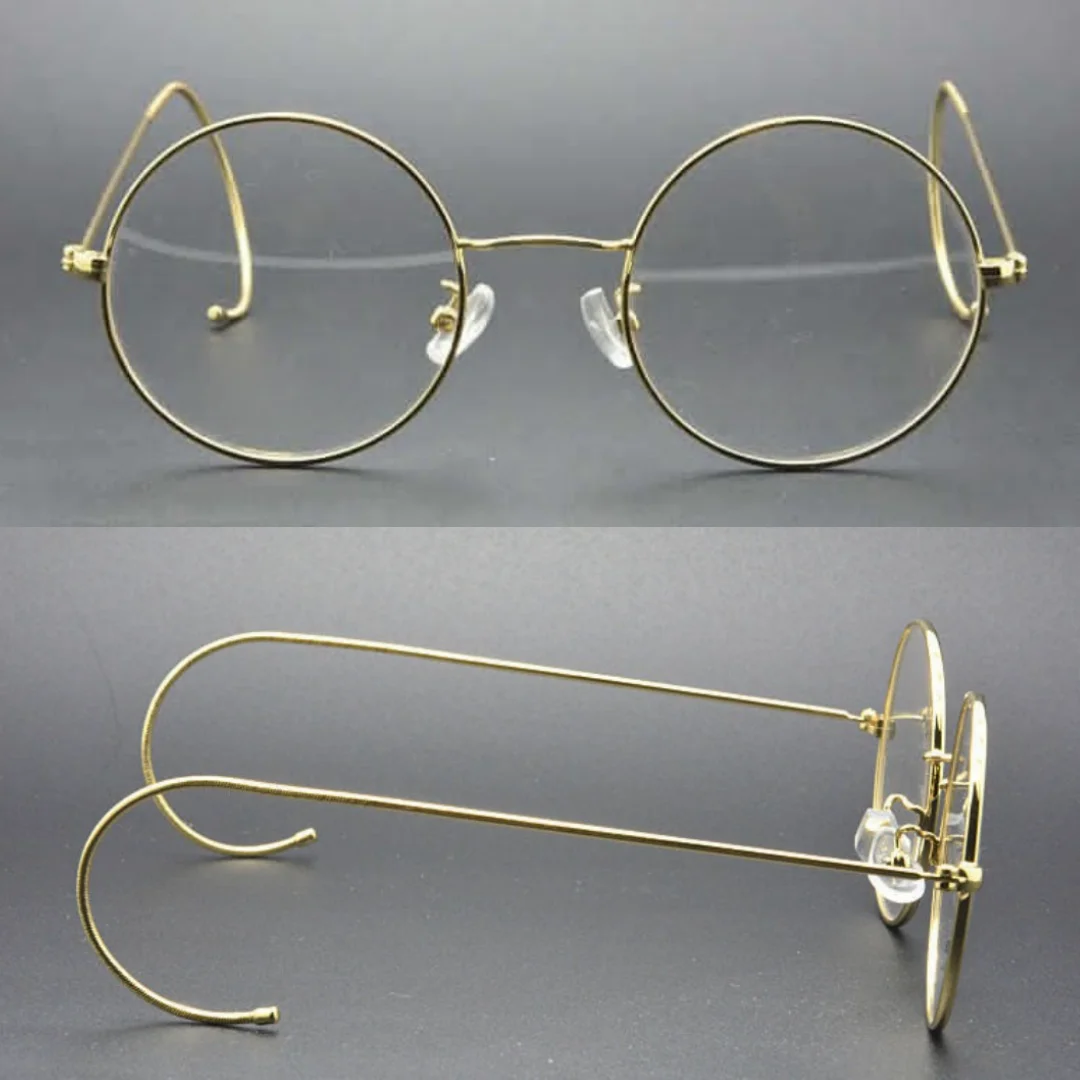 Vintage Round Antique Wire Rim Metal Reading Glasses Flexible Full Rim +75 +100 +125 +175 +225 +250 +275 +375 +400 +450+600