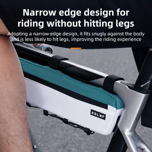 Imagen 2 del producto Bolsa para cuadro de bicicleta de carretera resistente al desgaste, bolsa de nailon para MTB de gran capacidad de 2L, bolsa de almacenamiento portátil para ciclismo, accesorios para bicicleta