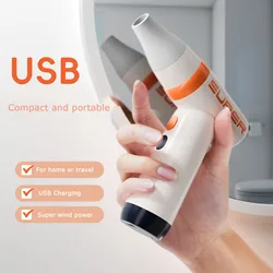 Ventilador de mano inalámbrico, Mini secador de pelo con carga USB, secador de pelo portátil, electrodoméstico, polvo inflable para exteriores