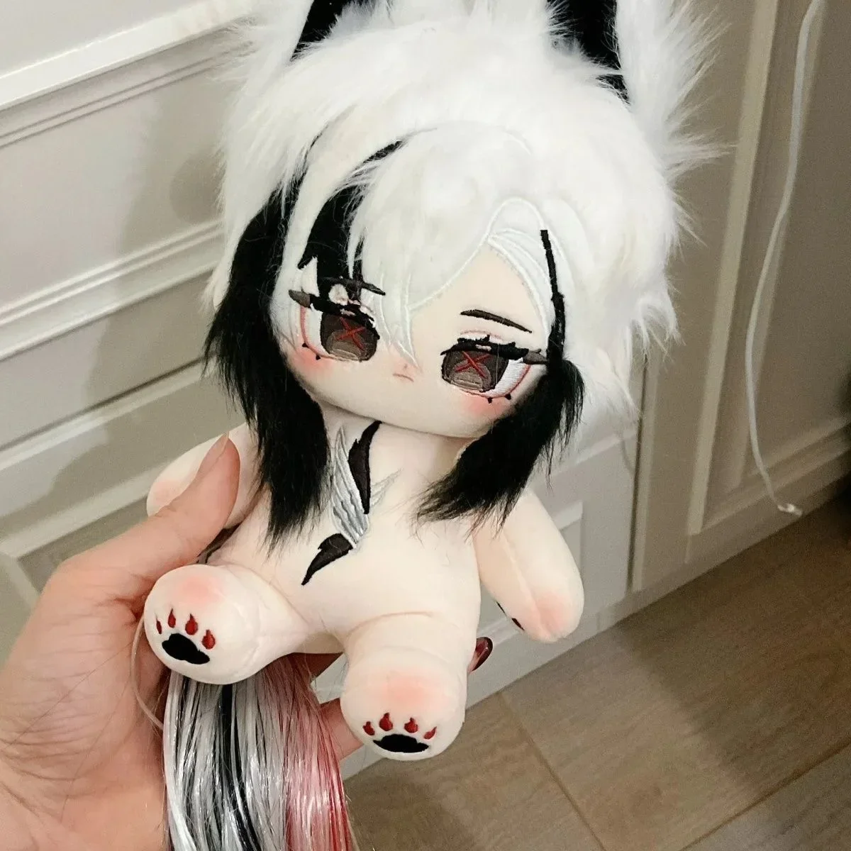 Juego Genshin Impact Arlecchino Monster Ear Tail Soft Plush Doll Body Dango Dress Up Cotton Stuffed Toys Dolls 20cm, regalo
