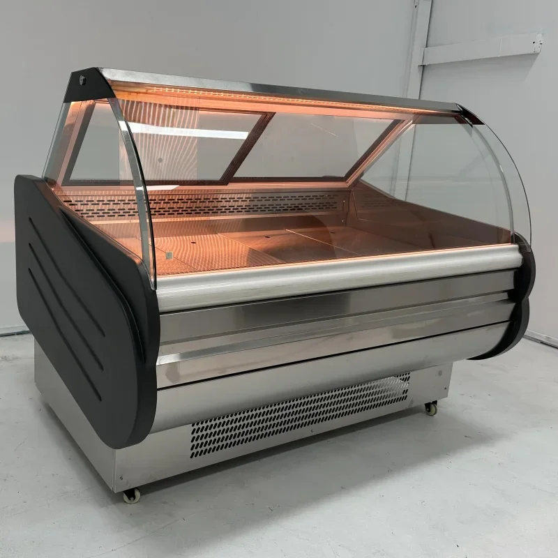 

#Fresh Meat Display Commercial Food Showcase Curved Glass Meat Chiller