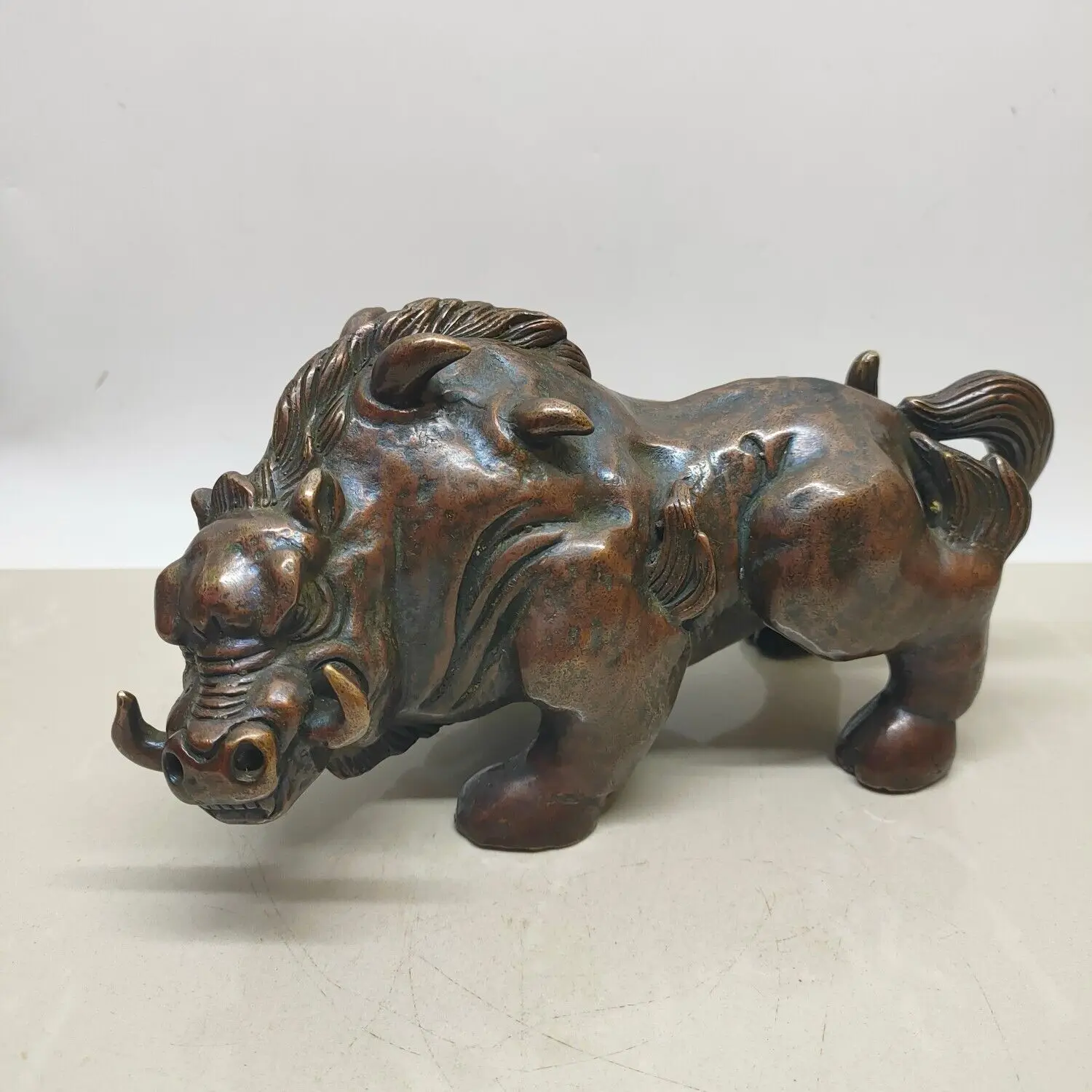 copper sculpture a animal wild boar statue