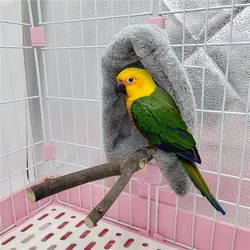 Flannel Bird Blankets Bird Comfort Corner Parrot Cage Nestling Hut Warm Bird Nest House Bed Hanging Hammock Toy