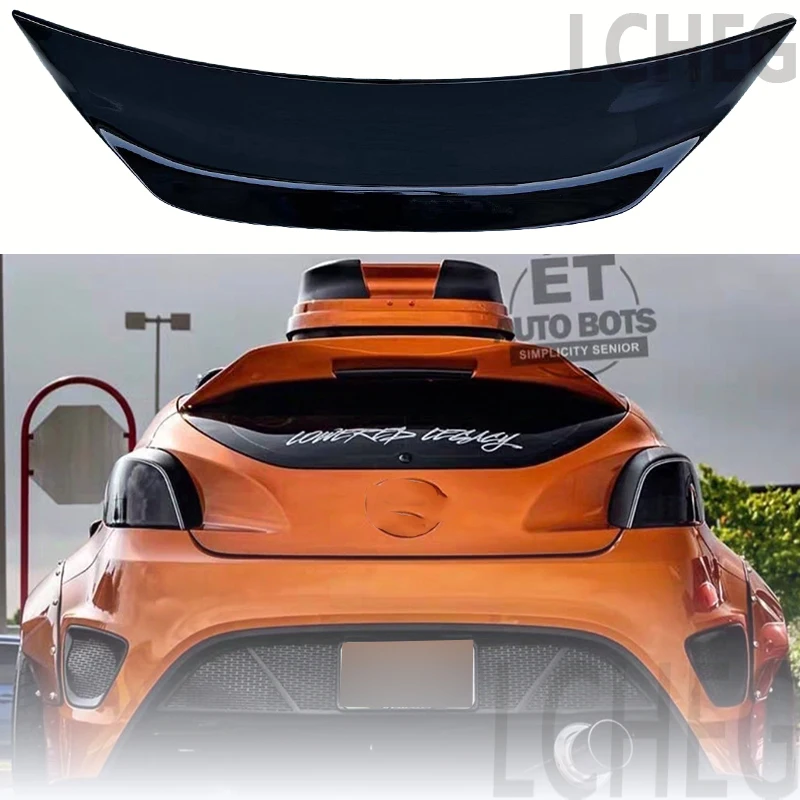 For Veloster FRP Spoiler Splitter Roof For Veloster (Turbo Only) SC Type Glass Fiber Rear Duckbill (With Brake Light Hole)