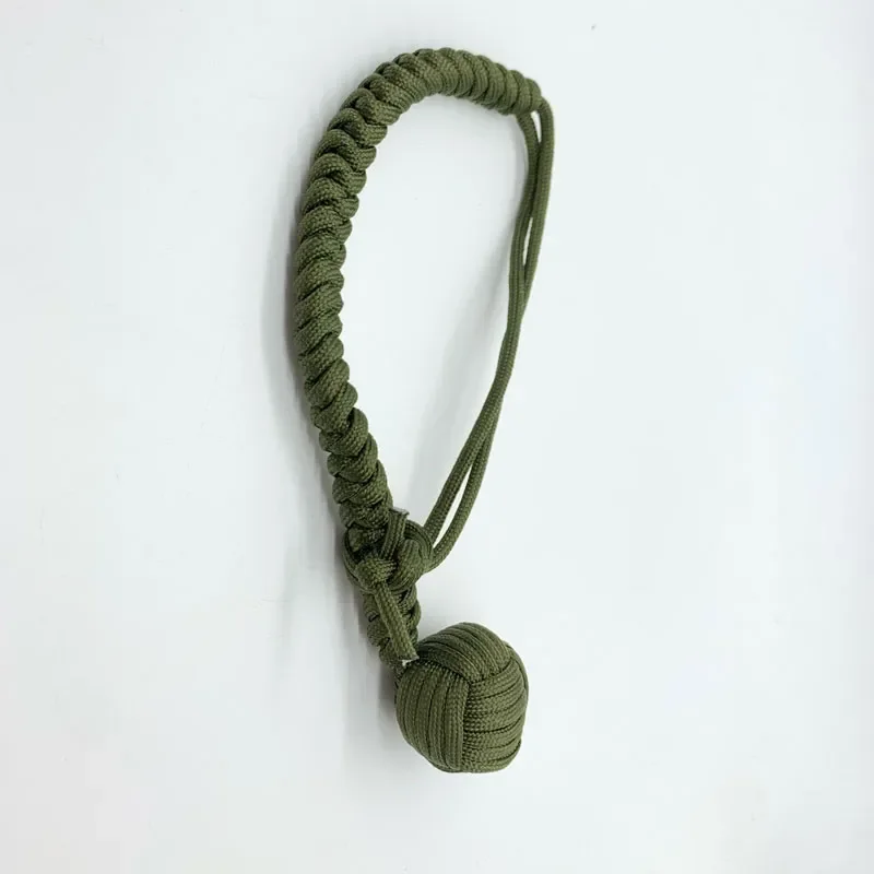 DIY Hanging Bracelet Outdoor EDC Self Defense Monkey Fist Rope Steel Ball Broken Window Breaker Personal Safety Keychain Tools