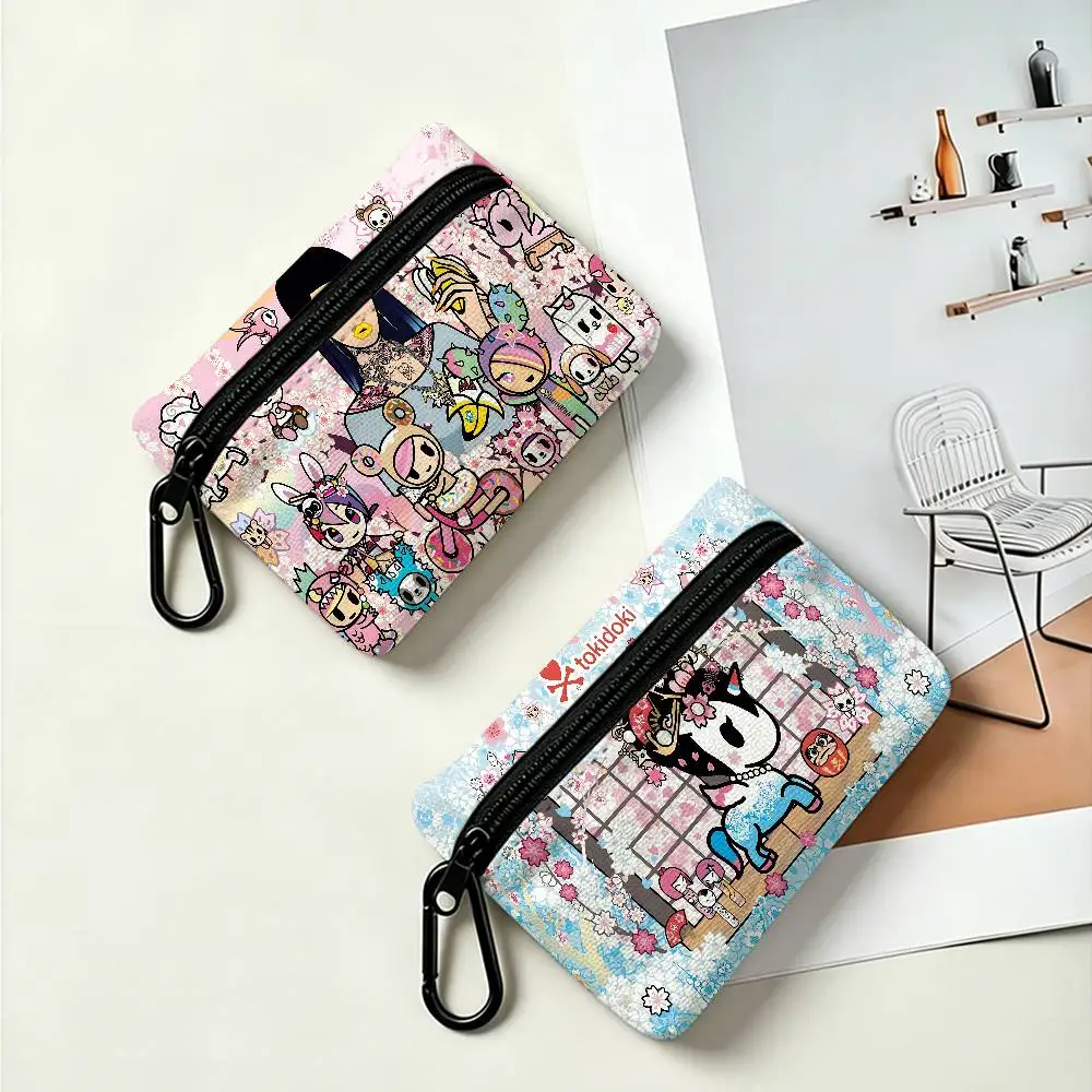 Japan Anime T-Tokidoki Wear-resistant Oxford Cloth Coin Purse Portable Backpack Hanging Card Storage Bag