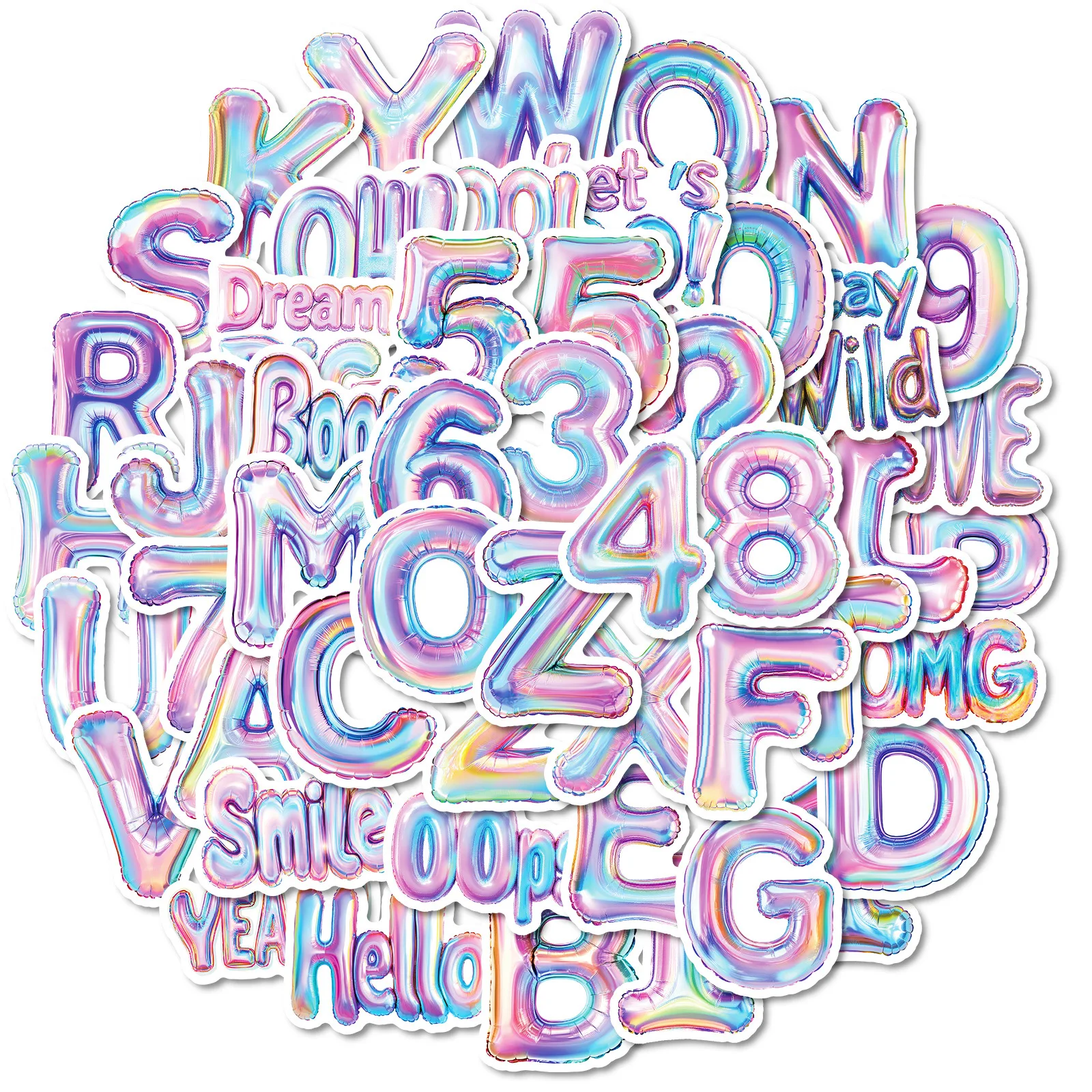 10/30/50PCS Englisch Alphabet Graffiti Aufkleber Anzahl Cartoon Aufkleber Ballon Stil DIY Dekoration Laptop Telefon Gitarre auto Aufkleber