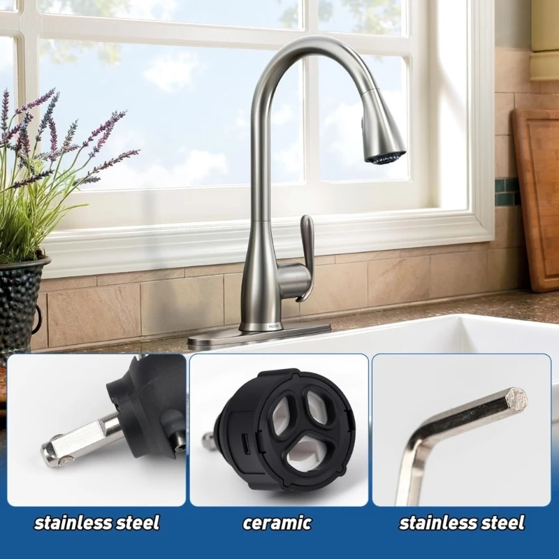 Single Handle Faucet Leak Repair Cartridge 1255 Strong Steel Ceramic Easy Replacement C7AC