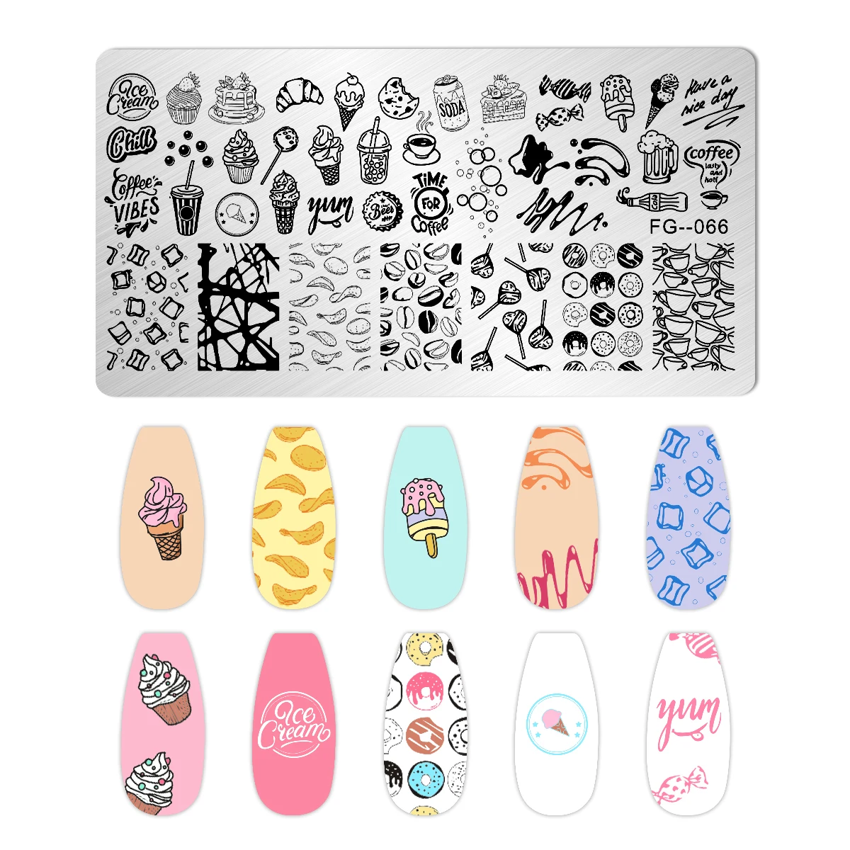 Lody Płytka do stemplowania paznokci Kreskówka Ryba Ptak Niedźwiedź Nail Art Płytka obrazu Geometria zwierząt Roślina Kwiat Wzór Szablon znaczka