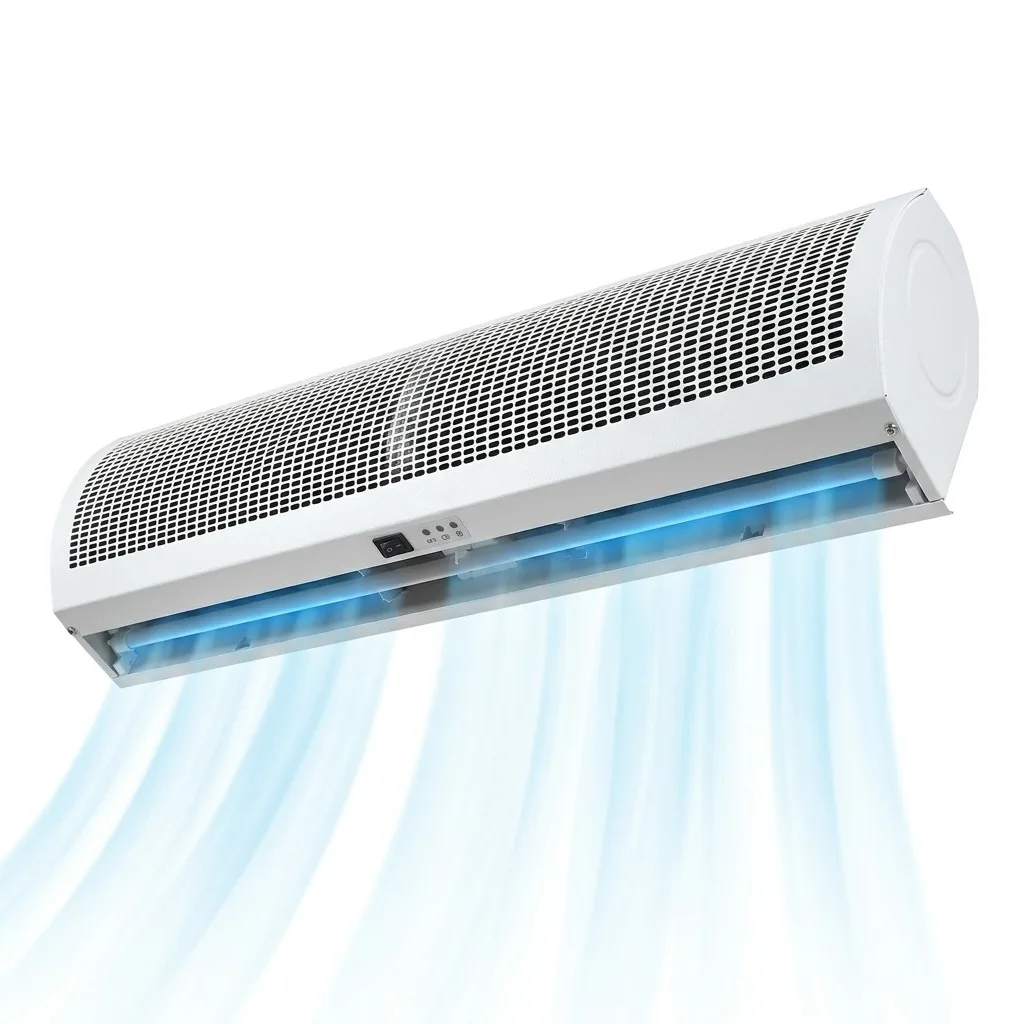 Commercial Air Curtain Unheated Door Fan Heavy Duty Fly Bug Barrier 2 Speed Energy Saving Over Door Blower 0.9-2m 110V/220V