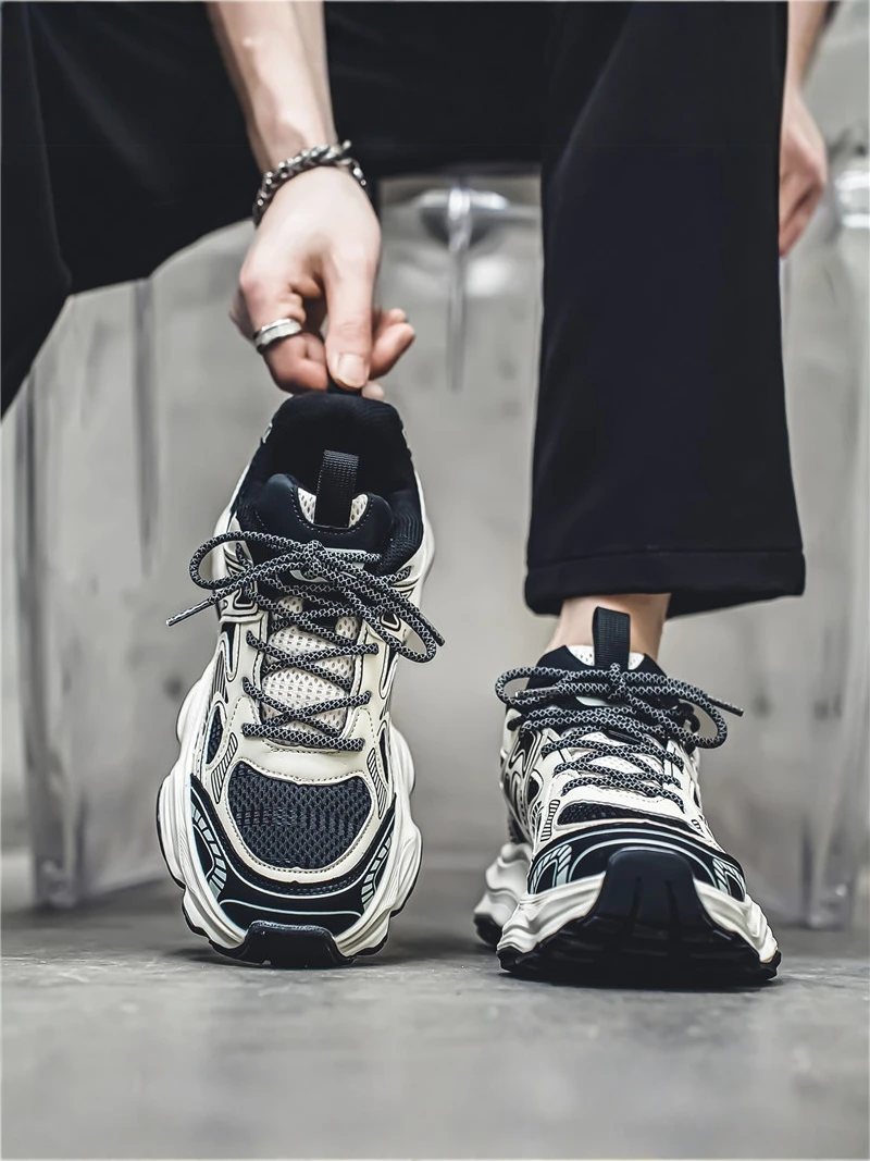 Men's Casual Sport Shoes Lightweight Mesh Breathable Running Shoes Outdoor Leisure Dad Shoes Youth Fashion Single Shoes