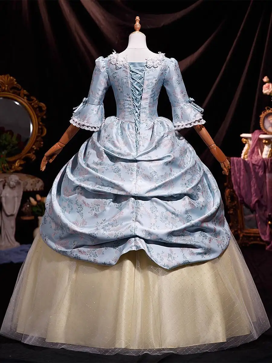 Middle Ages Court Dress Noble Perform Evening Party Ball Festooned Vehicle Tea Party Princess Dress Carnival Halloween Cosplay