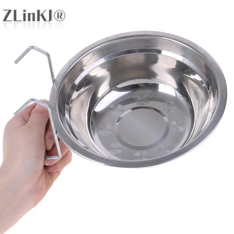 Pet Birds Hanging Cage Stainless Steel Food Box Parakeet Parrot Bowl Cup Bird Feeding Food Drinking Feeder Anti Turnover Dish