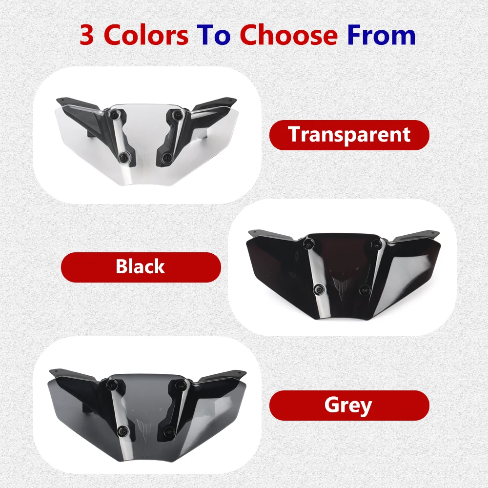 2025 ياماها MT-07 MT-07 الزجاج الأمامي منحرف ABS دراجة نارية الزجاج الأمامي حامي المضادة للخدش ترقية الملحقات