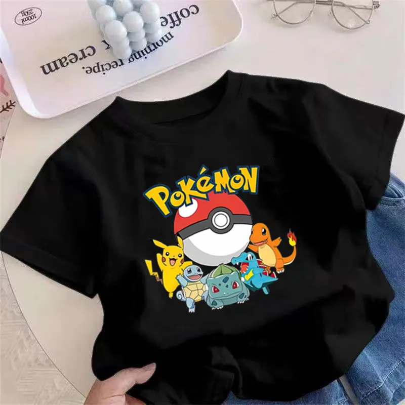 pokemon-criancas-roupas-pikachu-algodao-t-camisa-meninos-meninas-dos-desenhos-animados-anime-camisetas-do-bebe-verao-t-camisas-bonito-impresso-topos-traje-presente