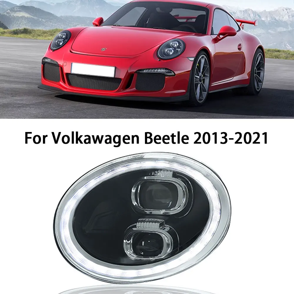 

Car styling Headlights For VW Beetle 2013-2018 911 Styling LED Daytime Lights Dual Projector DRL Car Accesorios