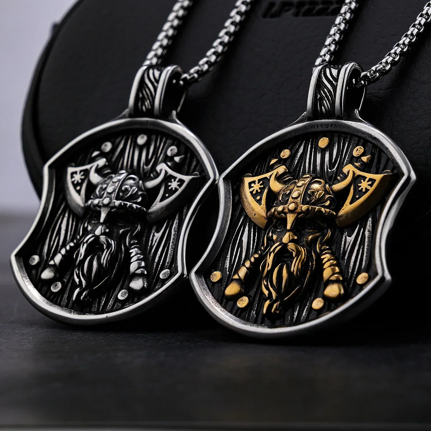 

Viking Series Retro Double Axe Shaped Stainless Steel Pendant Men's for Necklace Jewelry