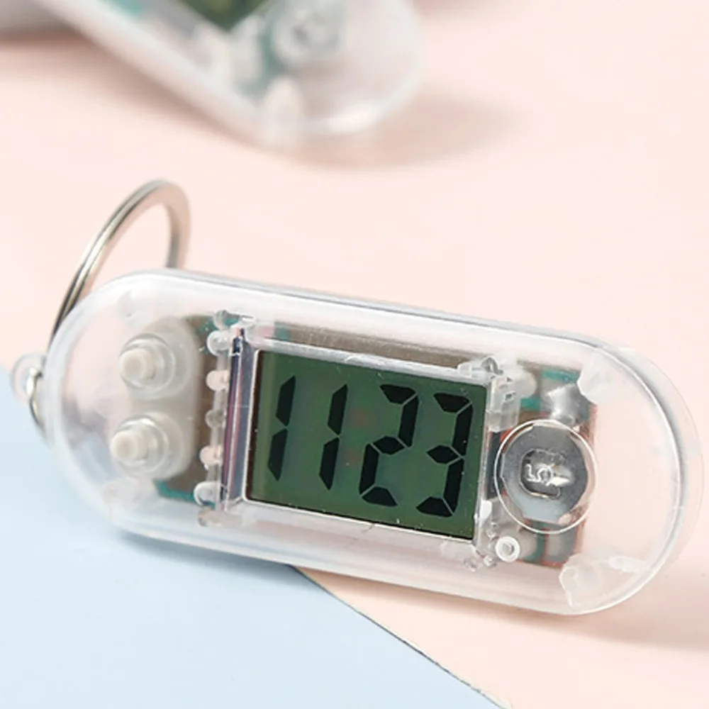 Digital Keychain Clock Pocket Watch Keychain Pendant Silent Electronic Timepiece for Study Room Classroom Exam Desktop Clock
