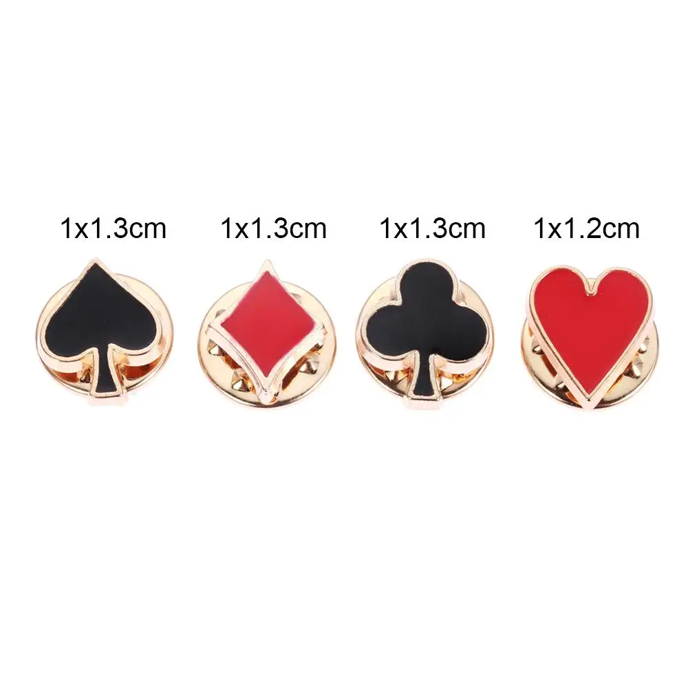 4 ชิ้น/เซ็ตผู้หญิงผู้ชายตลกโป๊กเกอร์รูปเข็มกลัด Boutonniere COLLAR Pins ป้าย