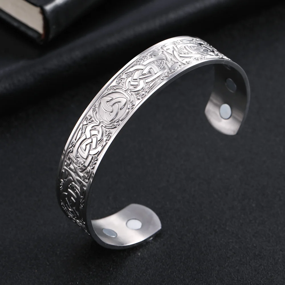 My Shape Vintage Wikinger Celtics Knoten Armreifen für Männer Paar Edelstahl verstellbare offene Manschette Armreifen Armbänder Schmuck männlich