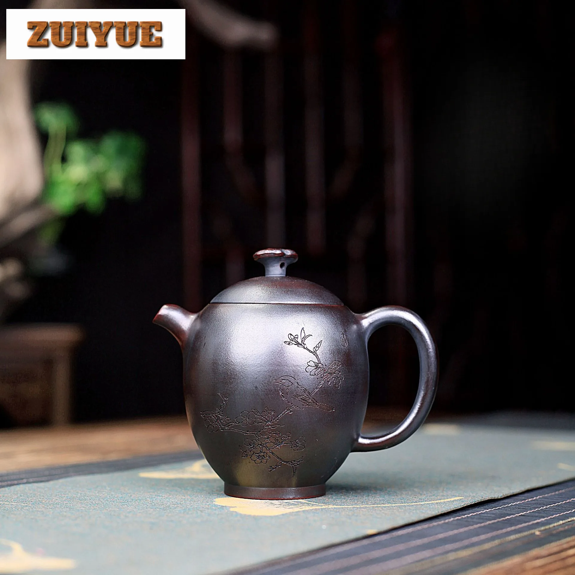 

300ml Traditional Yixing Purple Clay Teapots Handmade Pot Raw Ore Antique Red Mud Kettle With Filter Zisha Teaset Cha Decoration