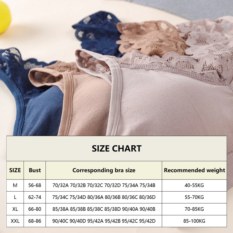 Sexy Lace Bras For Women Plus Size XL XXL Bralette Seamless Underwear   Free Wire Push Up Bra With Pad Chest Wrap