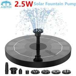 Bomba de Fuente Solar de 2,5 W, fuente flotante AISITIN con 6 boquillas, para baño de aves, pecera, estanque